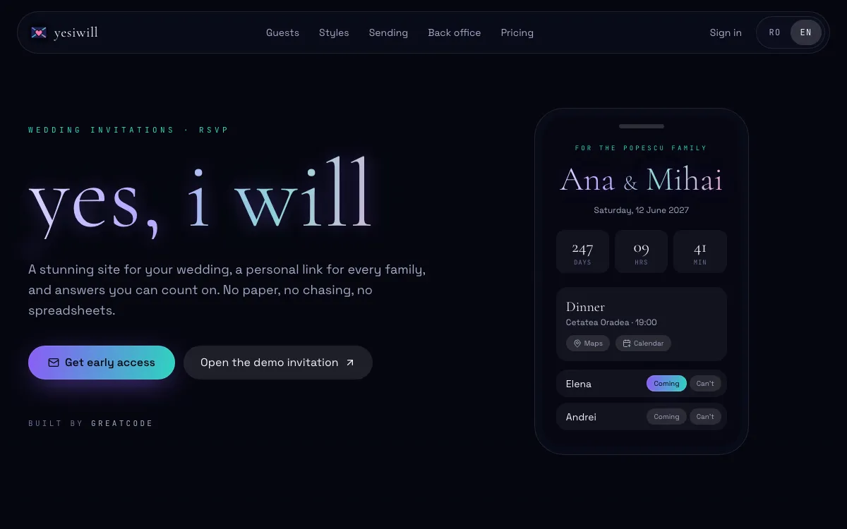 yesiwill.ro home page
